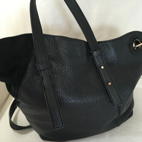 Vince Camuto Yulia Asymmetric Edge Genuine Leather Bag Black - Picture 4 of 9